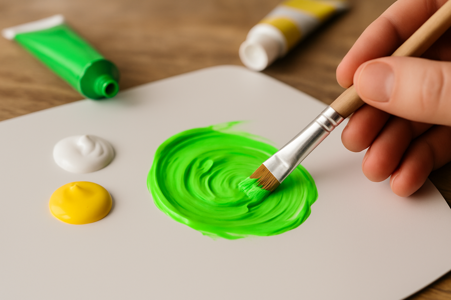 how to make neon green paint with acrylic paint