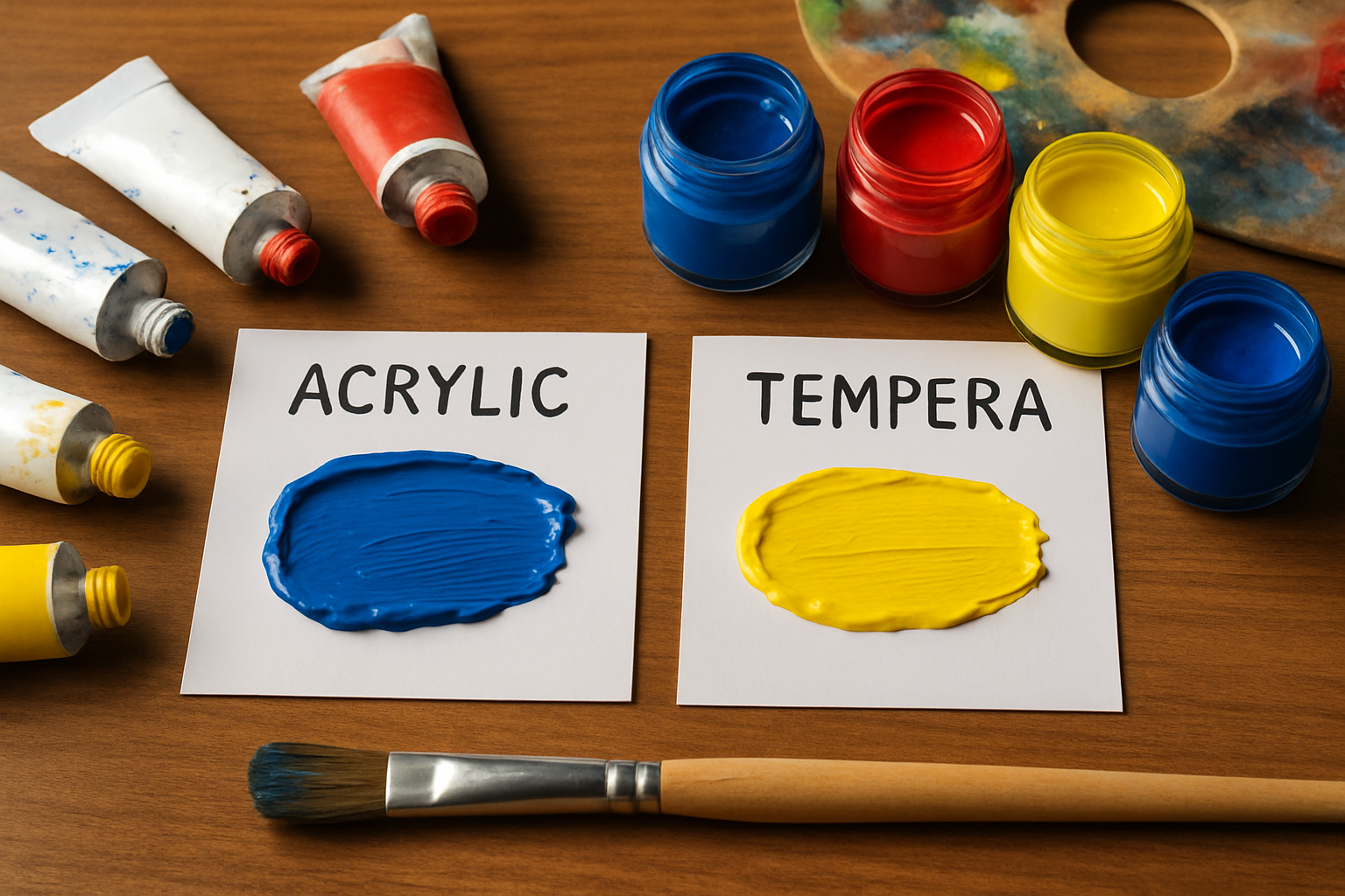 what is the difference between acrylic and tempera paint