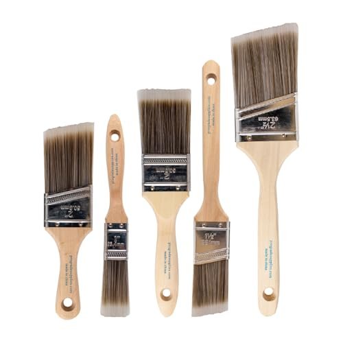 Pro Grade Paint Brushes, 5-Piece Paint Brush Set
