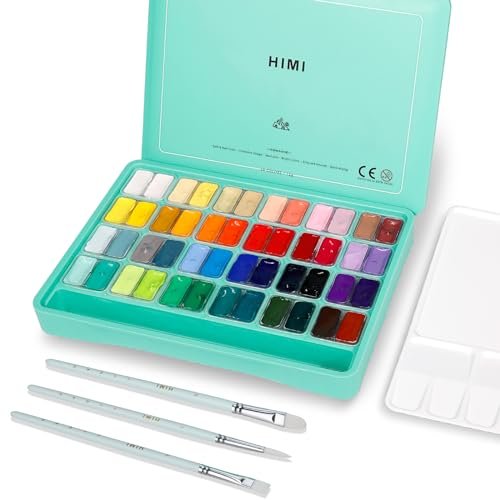 HIMI Gouache Paint Set, 48 Colors x 0.4oz