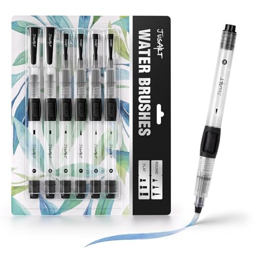 JusArt Water Brush Pens 6-Pack