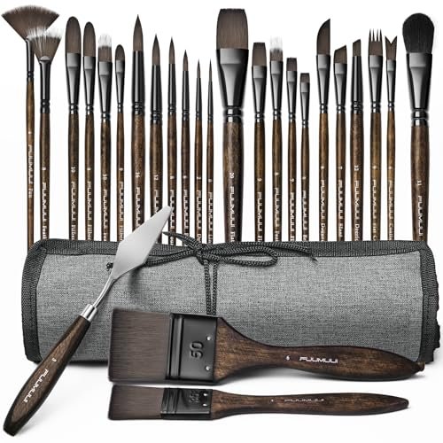 Fuumuui 26pcs Professional Paint Brush Set