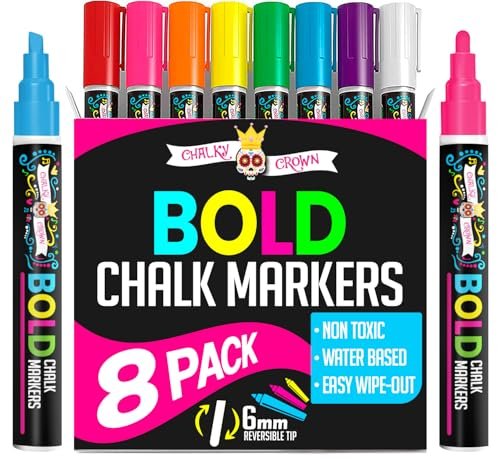 Bold Chalk Markers - Dry Erase Marker Pens - Liquid Chalk Markers