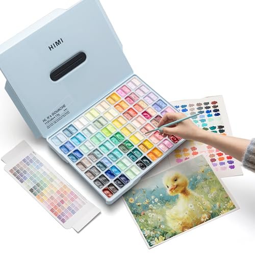 HIMI Twin Cup Jelly Gouache Paint Set, 112 Colors 12g